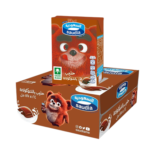 Saudi Milk Carton Chocolate Flavor 125ml (24 packs)