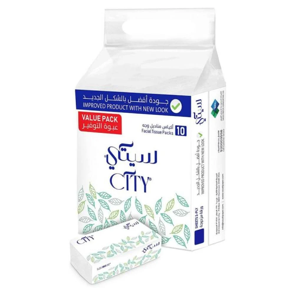 City Face Tissues, 150 tissues, 10-pack