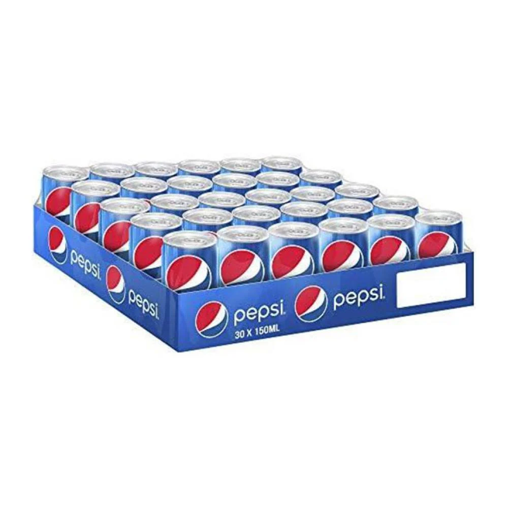 Pepsi soft drink, 150ml cans, carton of 30 cans