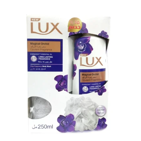 Lux Orchid Flower Shower Gel with Loofah 250ml