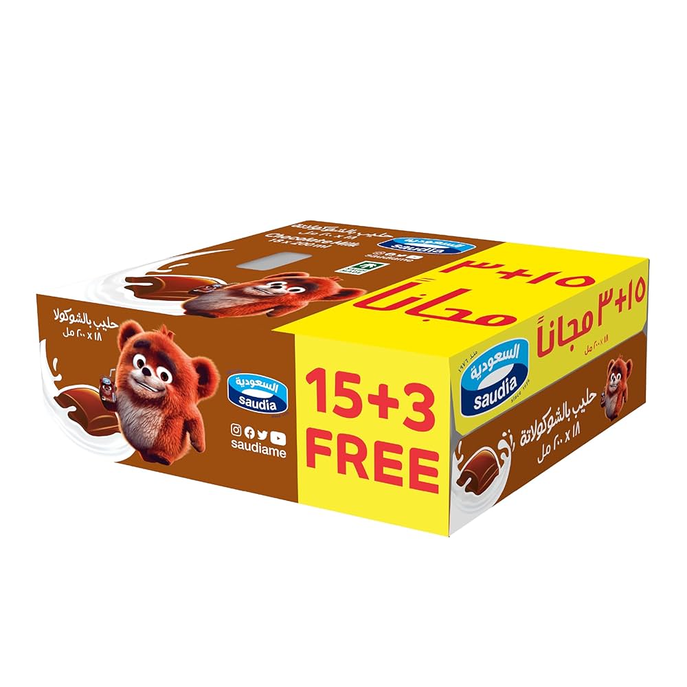 كرتون حليب السعودية بالشوكلاتة 200مل * 18 حبة