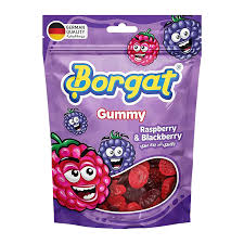 بورقات حلاوة جلي بنكهة التوت راز بيري بلاك بيري كيس 80 غرام