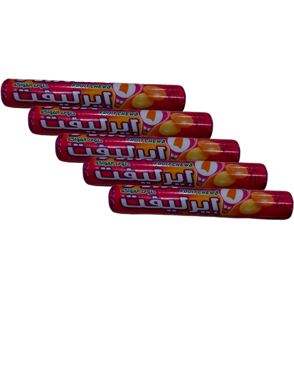 عرض 5 حبات ايرليفت حلوى طرية نكهة الفواكهة 32غ * 4