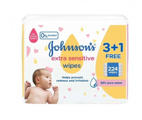 جونسون مناديل فائقة الحساسية 3+1