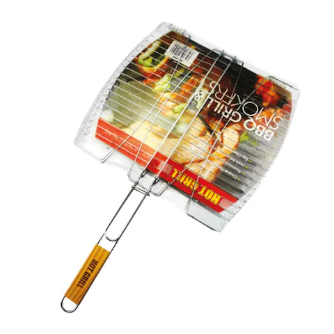 هوت جريل شبك شواء سمك وسط غير لاصقة بمقبض خشب موديل 5825