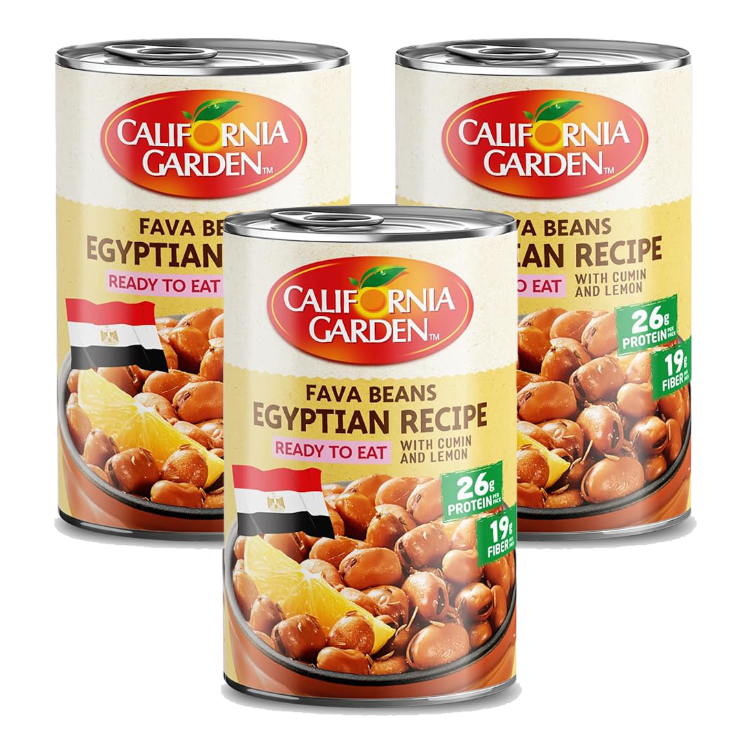 عرض 3 علب فول مدمس بالخلطة المصرية حدائق كاليفورنيا - 450 جرام