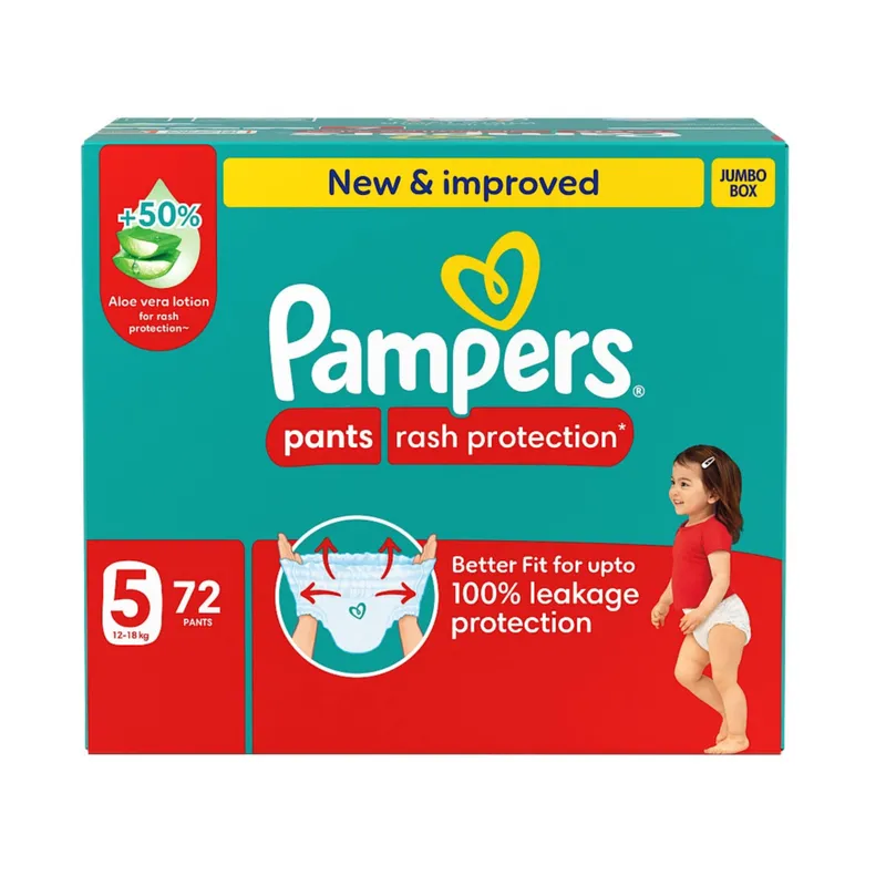 Pampers Pants Box Size 5 Diapers, 72 Count