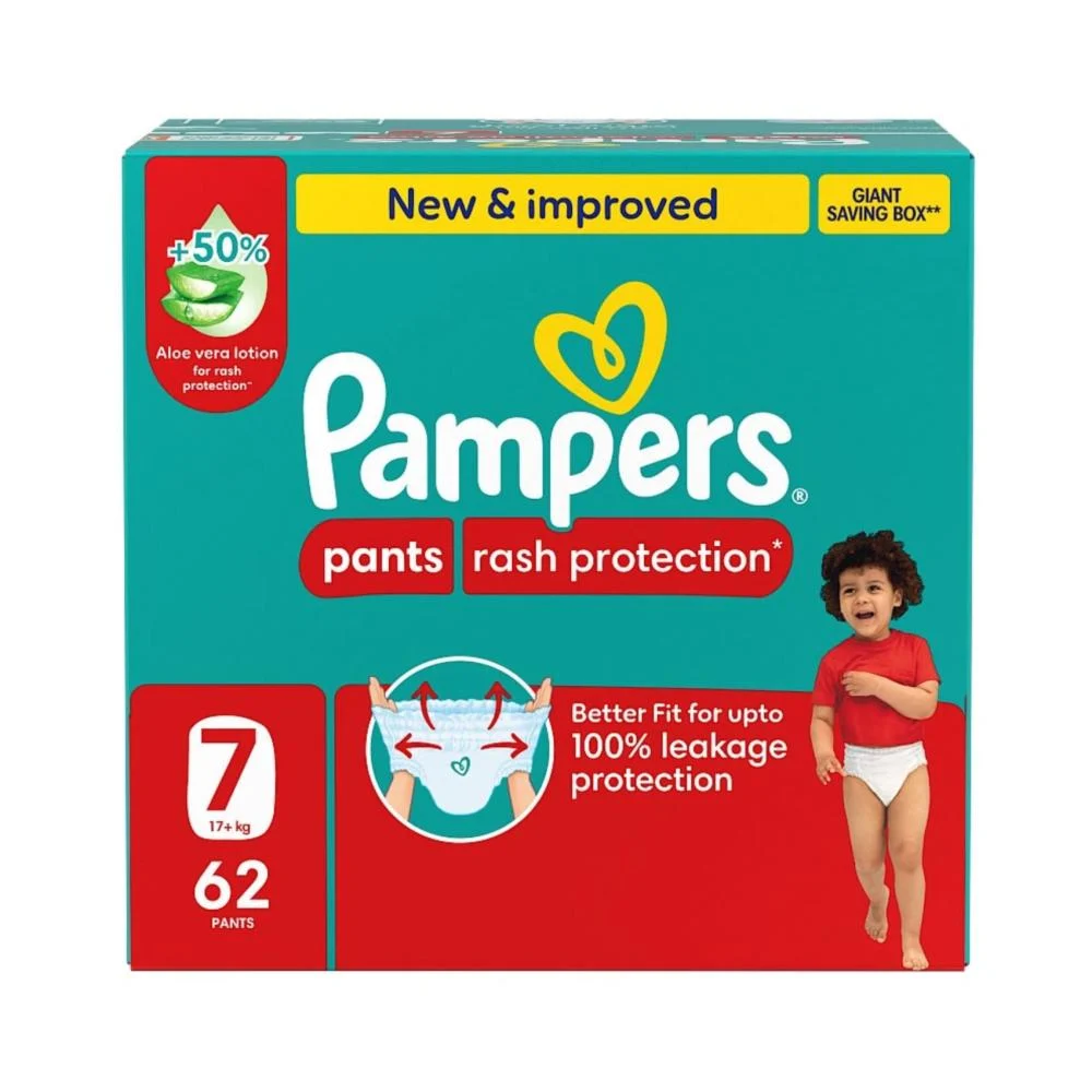 Pampers Pants Box Size 7 Diapers, 62 Count